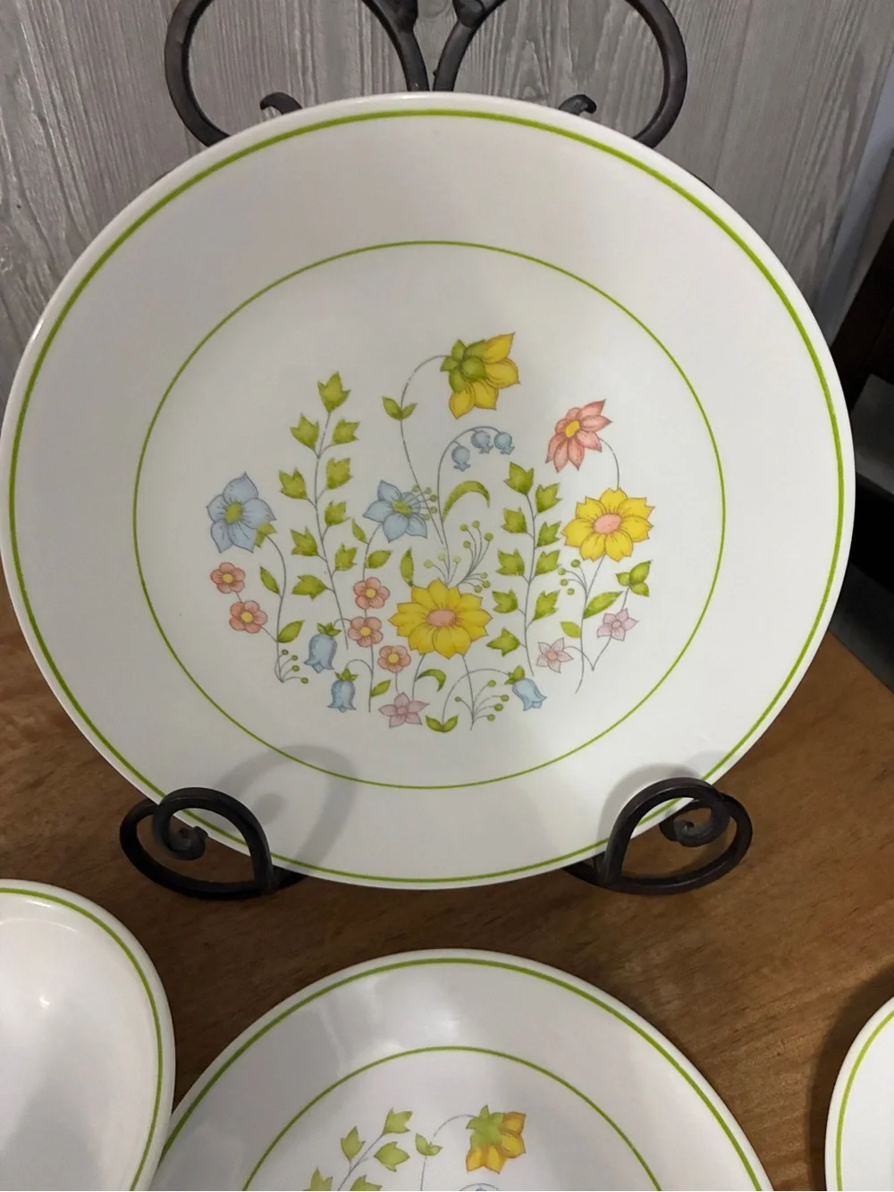 Corelle Meadow Floral Dinnerware Set - White with Yellow & Green Accents